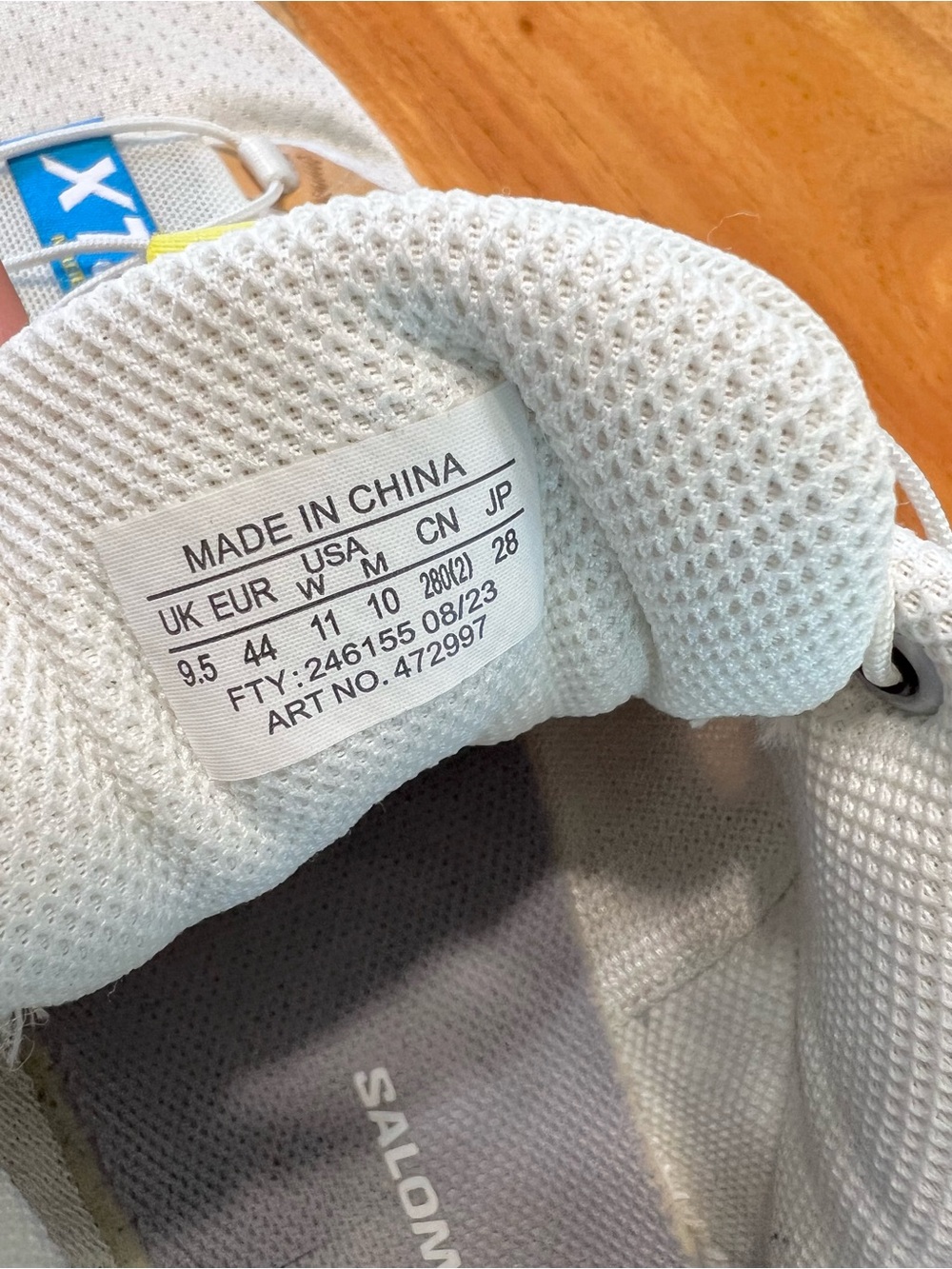 Salomon Kids White Mesh Sneakers with Blue Accent